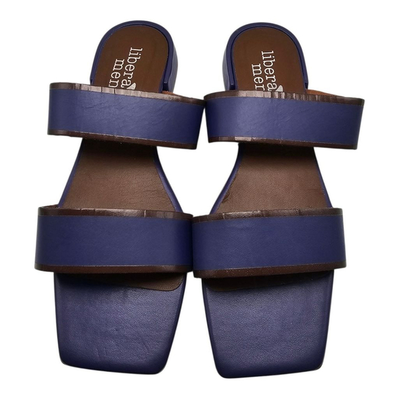 Liberamente Leather Sandals Women's‎ Size 8.5 Purple Tan - Picture 2 of 5